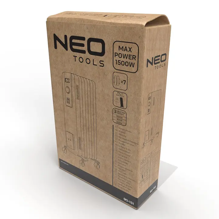 Yağlı radyatör 1500W 7 petek