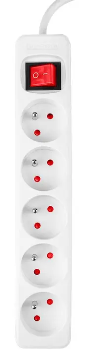Şerit uzatma kablosu 3 m, 3 x 1,5 mm2, 5G, beyaz, ON/OFF