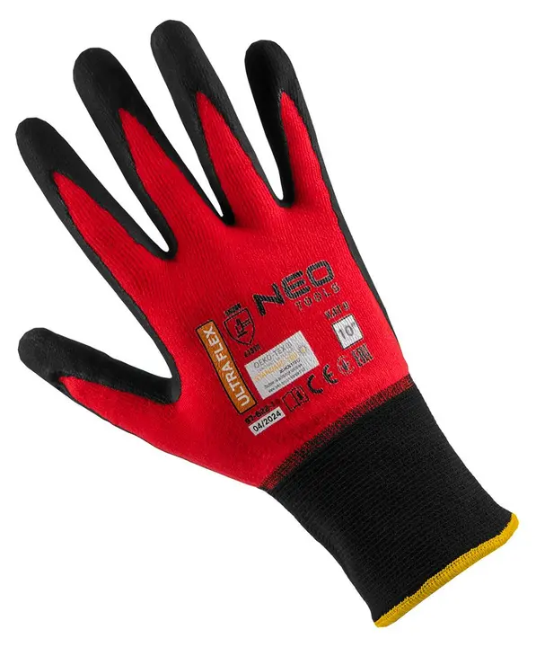 Ultraflex iş eldiveni, naylon-spandex, polimetilnitril (köpük) kaplama, 4131X, numara