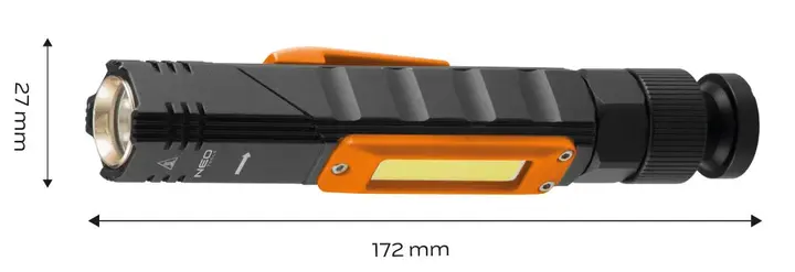 Şarj edilebilir USB el feneri 300 lm 2'si 1 arada CREE XPE + COB LED