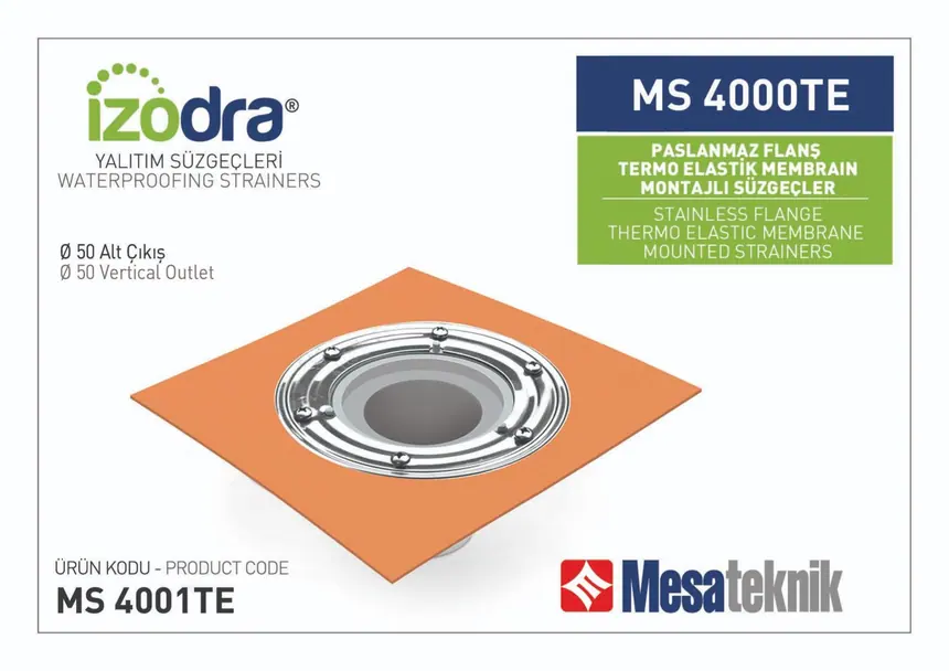 MS 4000TE Thermo-Elastic Membrane Stainless Flange Mounted Floor Drains