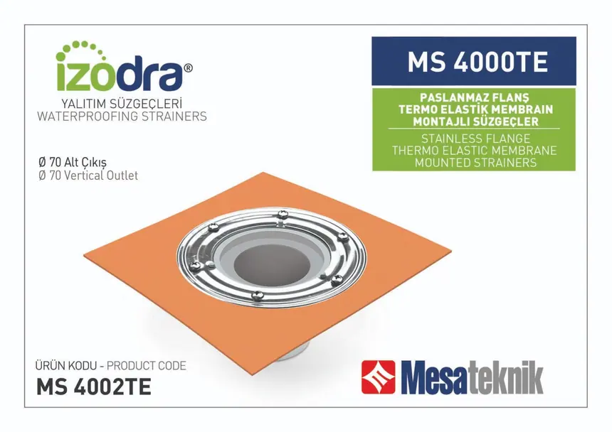 MS 4000TE Thermo-Elastic Membrane Stainless Flange Mounted Floor Drains