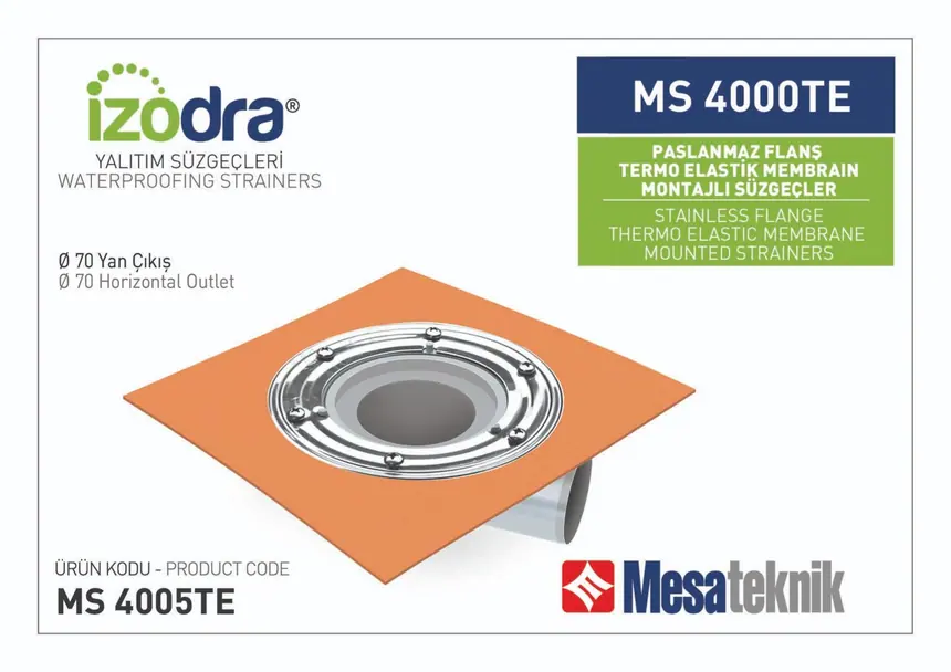 MS 4000TE Thermo-Elastic Membrane Stainless Flange Mounted Floor Drains