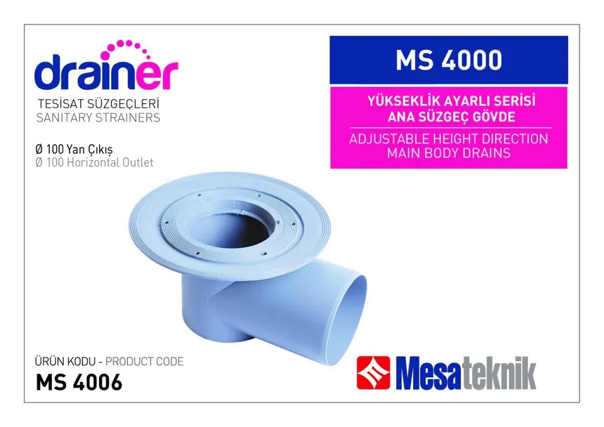 MS 4000 Yükseklik Ayarlı Ana Süzgeç Gövdesi