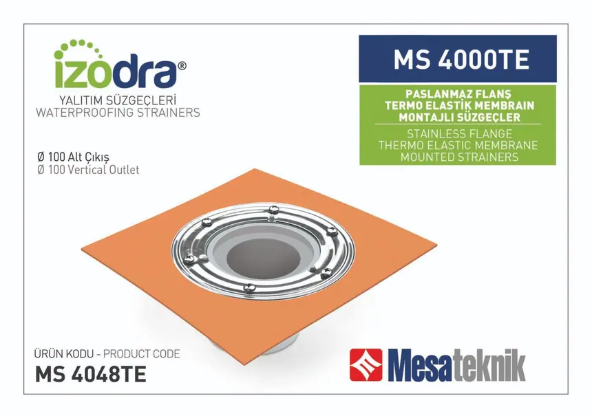 MS 4000TE Thermo-Elastic Membrane Stainless Flange Mounted Floor Drains