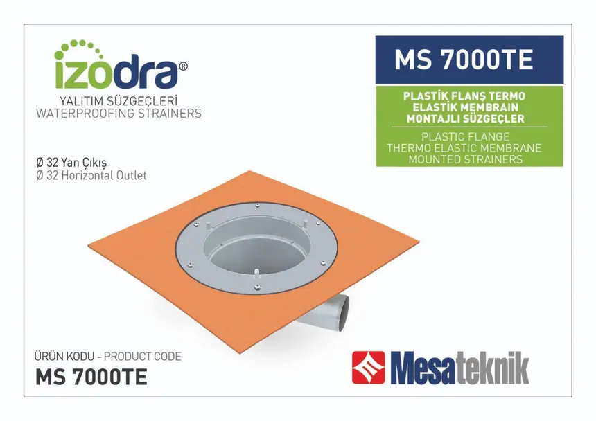 MS 7000TE Thermo-Elastic Membrane Plastic Flange Mounted Floor Drains