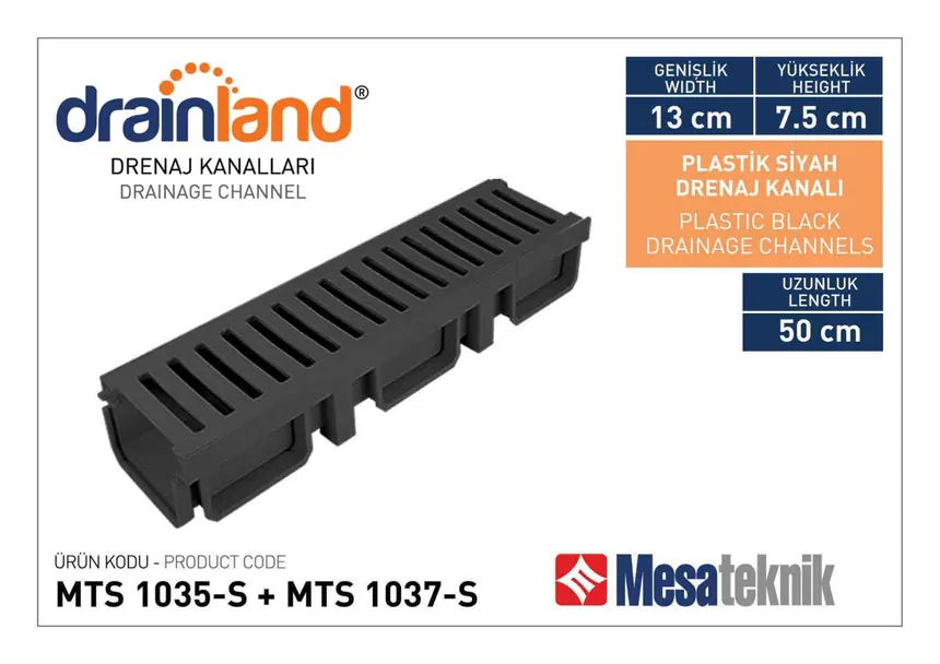 MTS 1035-S Width 130 mm Depth 75 mm Length 50 cm Black Colour