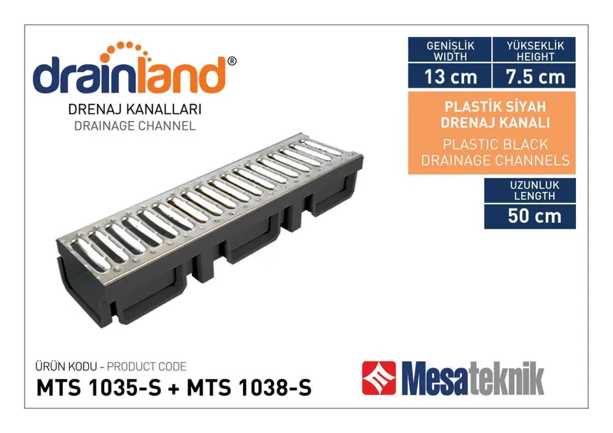 MTS 1035-S Width 130 mm Depth 75 mm Length 50 cm Black Colour