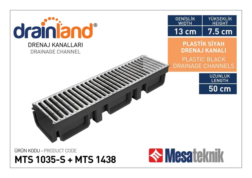 MTS 1035-S Width 130 mm Depth 75 mm Length 50 cm Black Colour
