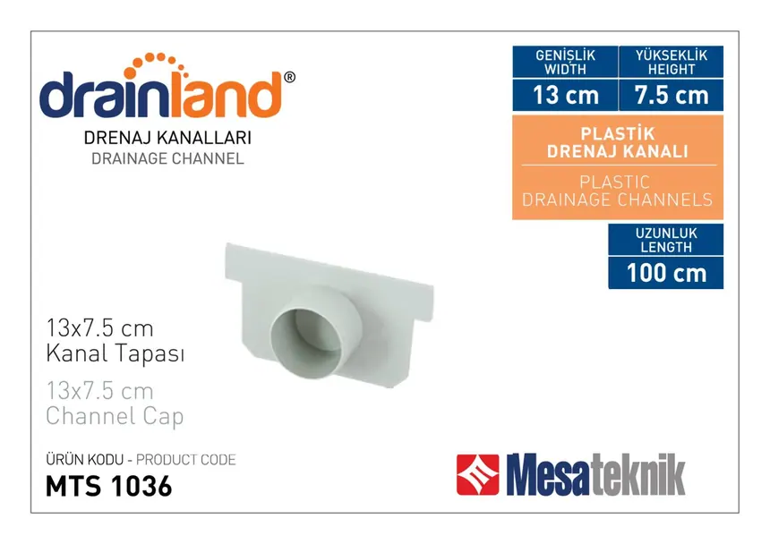 MTS 1035 Genişlik 130 mm Derinlik 75 mm Uzunluk 50 cm
