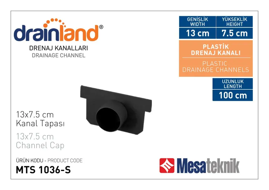 MTS 1035-S Width 130 mm Depth 75 mm Length 50 cm Black Colour