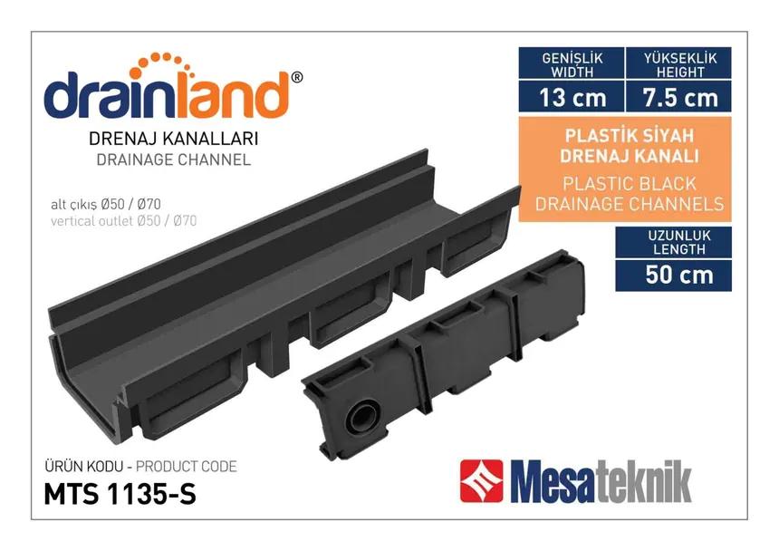 MTS 1035-S Width 130 mm Depth 75 mm Length 50 cm Black Colour