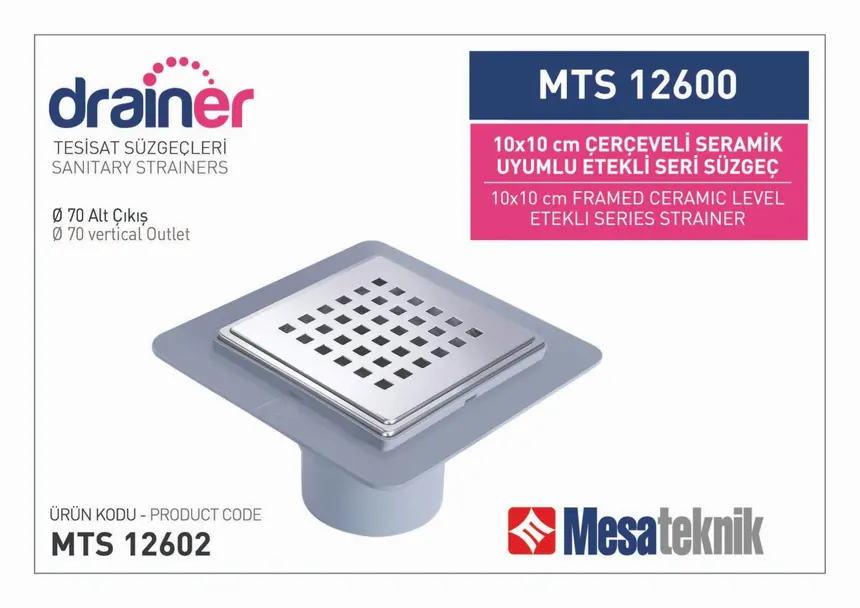 MTS 12600 Etekli Serisi Paslanmaz Çerçeveli 10 cm