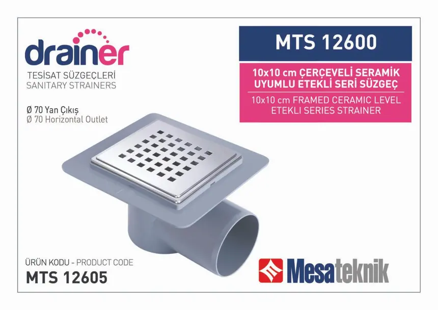 MTS 12600 Etekli Serisi Paslanmaz Çerçeveli 10 cm