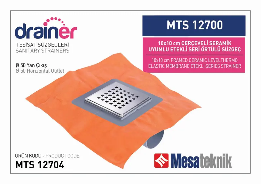 MTS 12700 Etekli Serisi Paslanmaz Çerçeveli Örtülü 10 cm