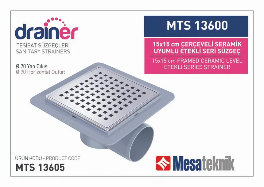 MTS 13600 Etekli Serisi Paslanmaz Çerçeveli 15 cm