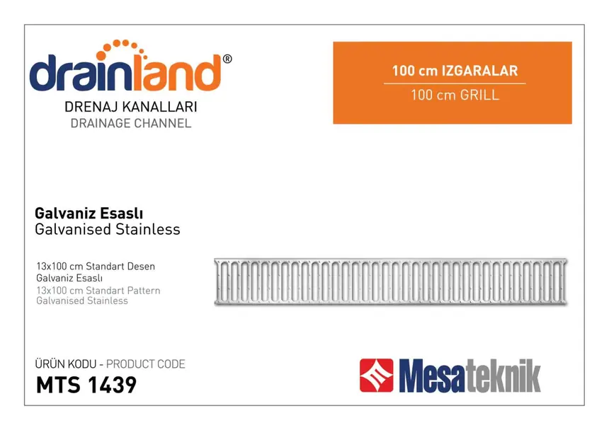 13 cm Width 100 cm Length Stainless & Galvanized Gratings