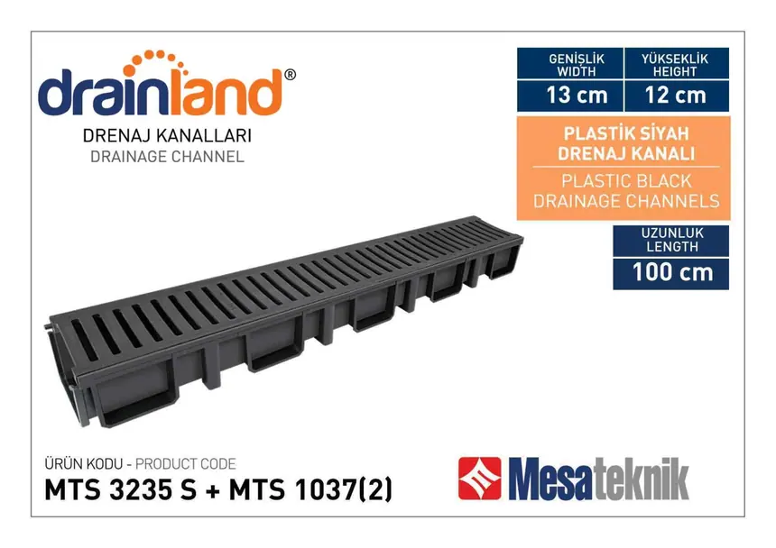 MTS 3235-S Genişlik 130 mm Derinlik 120 mm Uzunluk 100 cm Siyah Renk