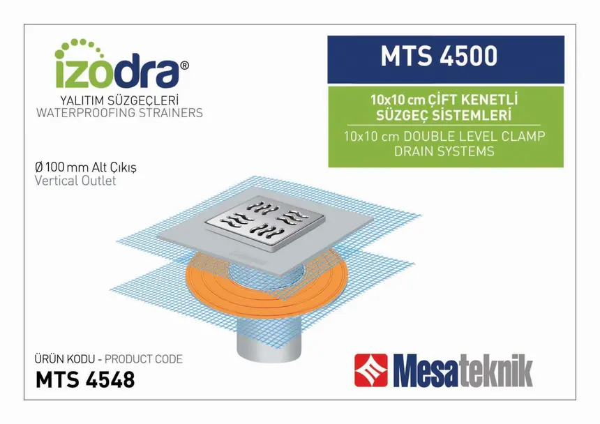 MTS 4500 Double-Clamp Drain Systems 10x10 cm