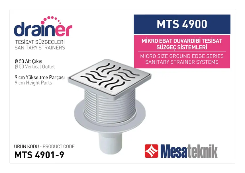 MTS 4900 Mikro Ebat Duvardibi Tesisat Süzgeç Sistemleri