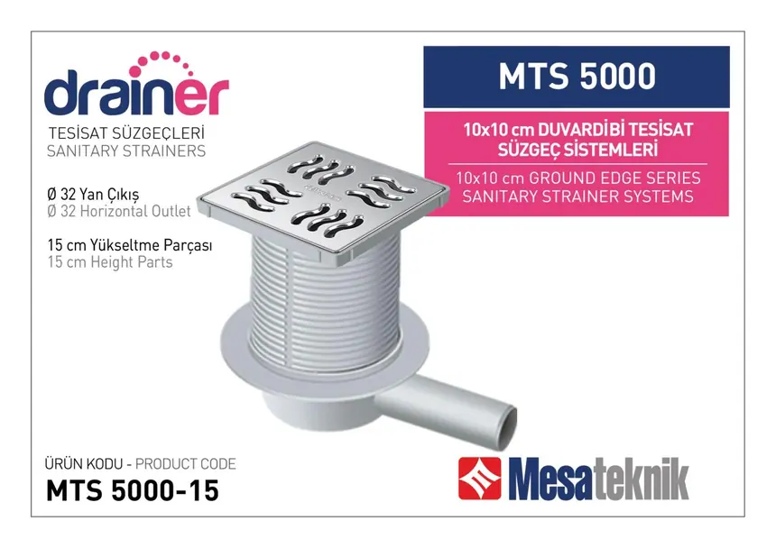 MTS 5000 10 cm Wall-Edge Plumbing Drain Systems