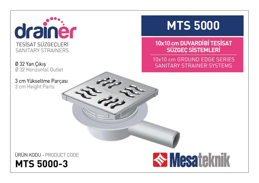MTS 5000 10 cm Wall-Edge Plumbing Drain Systems