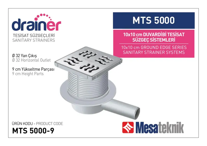 MTS 5000 10 cm Wall-Edge Plumbing Drain Systems