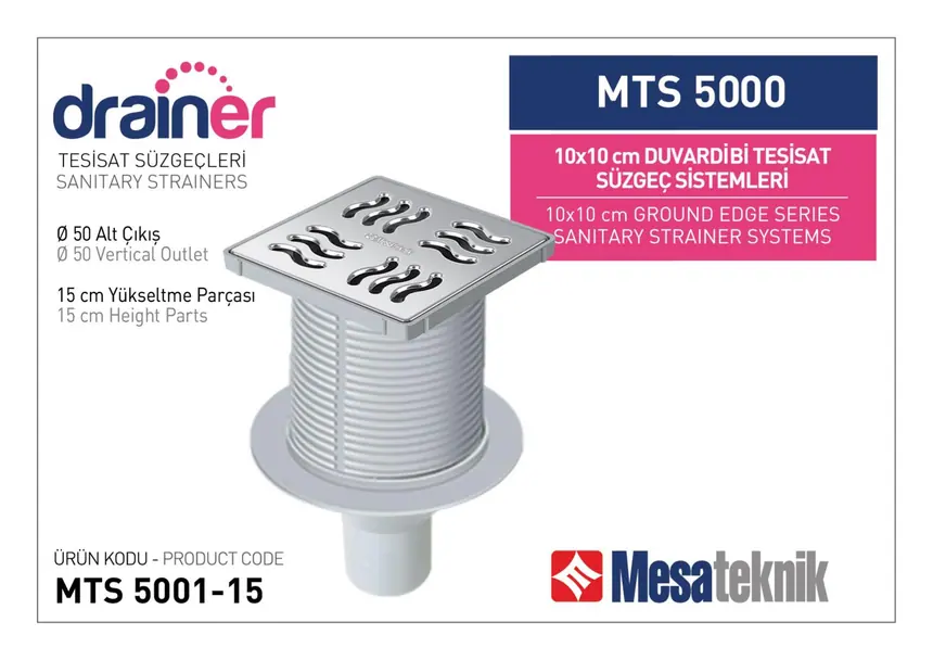 MTS 5000 10 cm Wall-Edge Plumbing Drain Systems