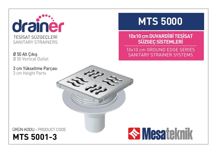 MTS 5000 10 cm Wall-Edge Plumbing Drain Systems