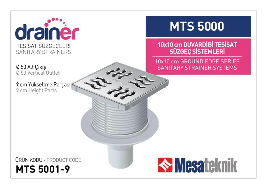 MTS 5000 10 cm Wall-Edge Plumbing Drain Systems