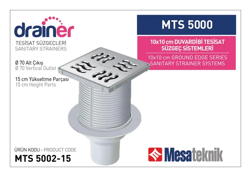 MTS 5000 10 cm Wall-Edge Plumbing Drain Systems
