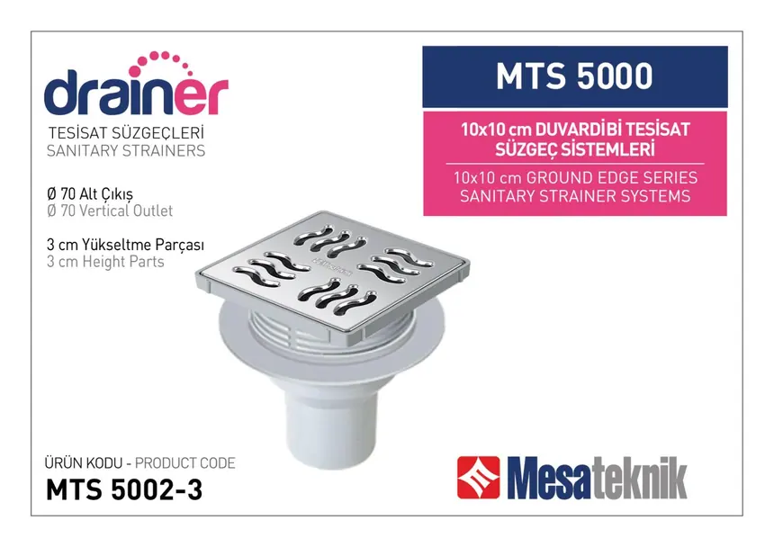 MTS 5000 10 cm Wall-Edge Plumbing Drain Systems