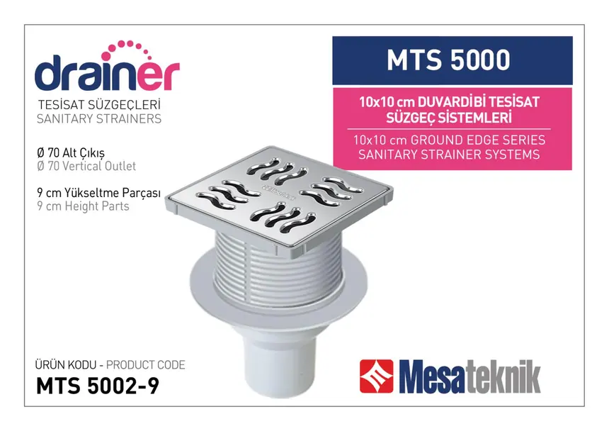 MTS 5000 10 cm Wall-Edge Plumbing Drain Systems