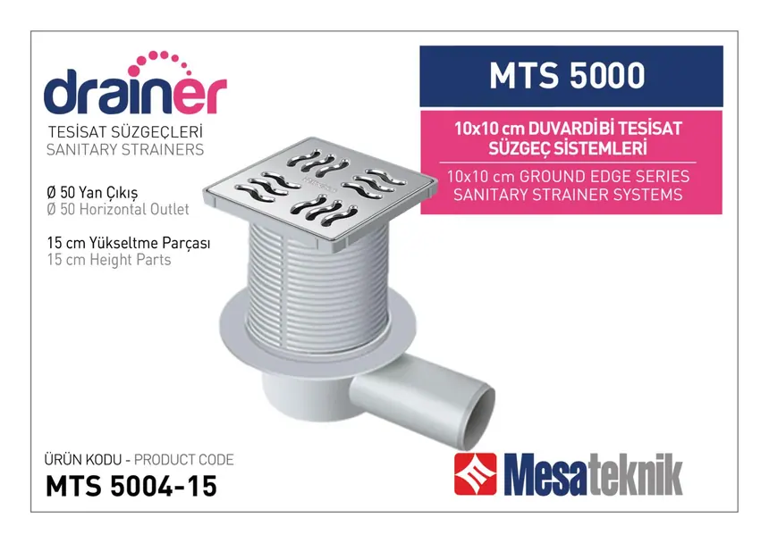 MTS 5000 10 cm Wall-Edge Plumbing Drain Systems