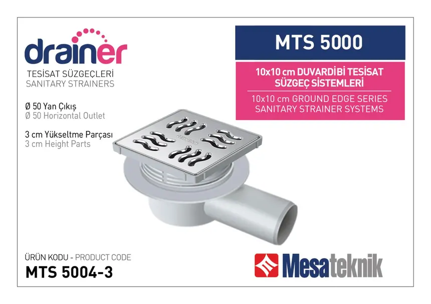 MTS 5000 10 cm Wall-Edge Plumbing Drain Systems