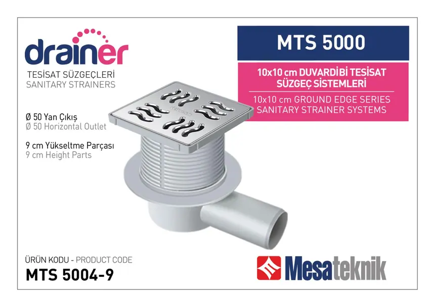 MTS 5000 10 cm Wall-Edge Plumbing Drain Systems