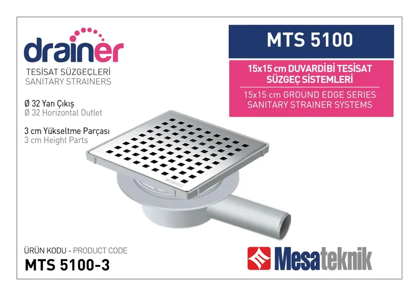 MTS 5100 15 cm Wall-Edge Plumbing Drain Systems