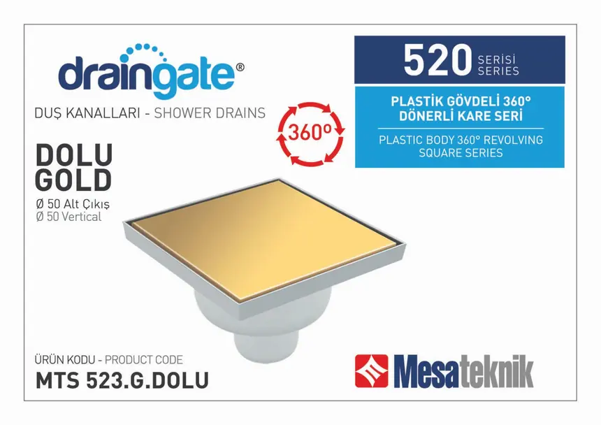 MTS 520 Plastik Gövdeli 360º Dönerli 20 cm Kare Seri