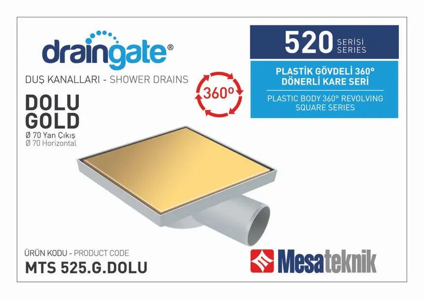 MTS 520 Plastik Gövdeli 360º Dönerli 20 cm Kare Seri