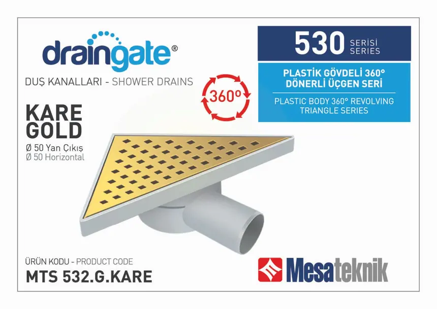 MTS 530 Plastik Gövdeli 360º Dönerli 20 cm Üçgen Seri