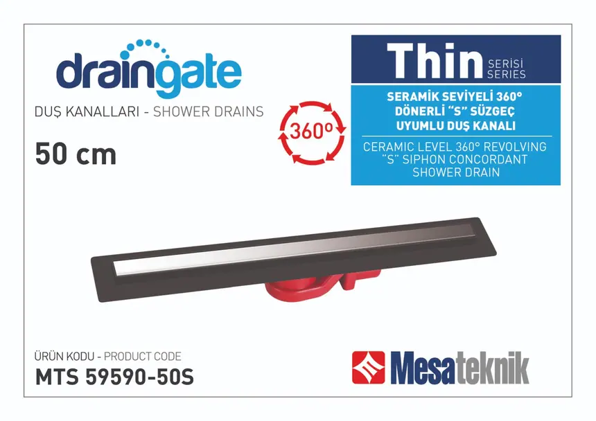 MTS 59590S Thin Serisi 360º Dönerli S Süzgeç Uyumlu Siyah Gövde