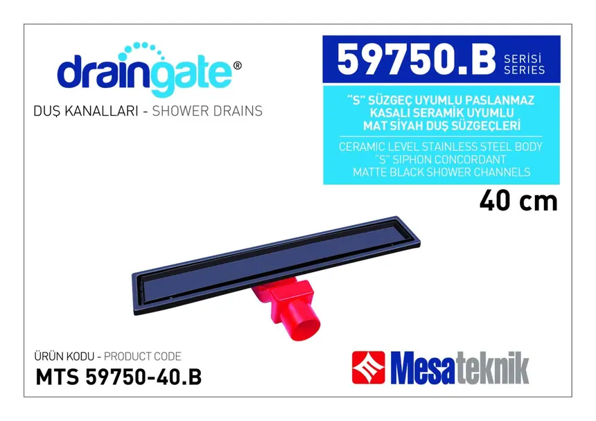 MTS 59750B S Sifon Uyumlu Seramik Montajlı Seri Mat Siyah Kaplama