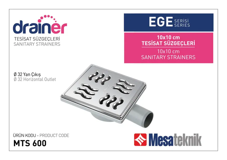 MTS 600 Ege Series 10 cm Plumbing Drain