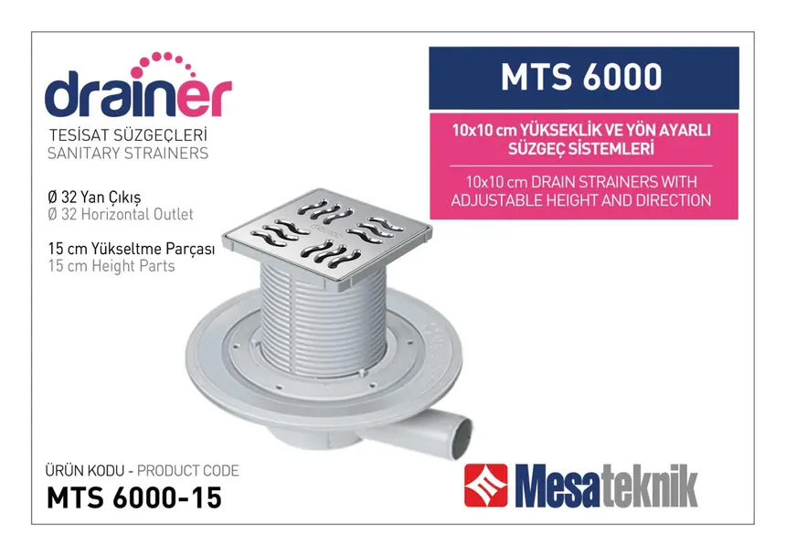 MTS 6000 10 cm Height- & Direction-Adjustable Plumbing Systems