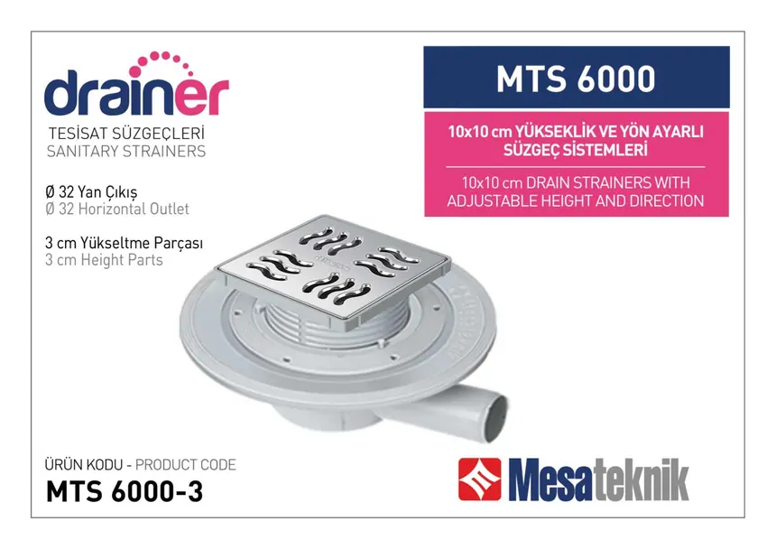 MTS 6000 10 cm Height- & Direction-Adjustable Plumbing Systems