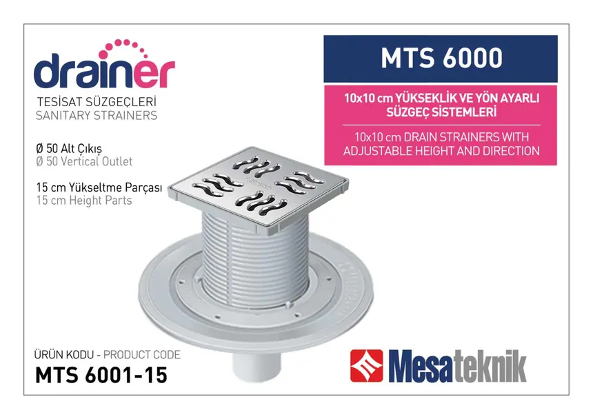 MTS 6000 10 cm Height- & Direction-Adjustable Plumbing Systems