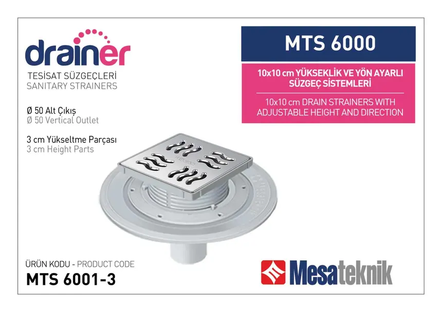 MTS 6000 10 cm Height- & Direction-Adjustable Plumbing Systems