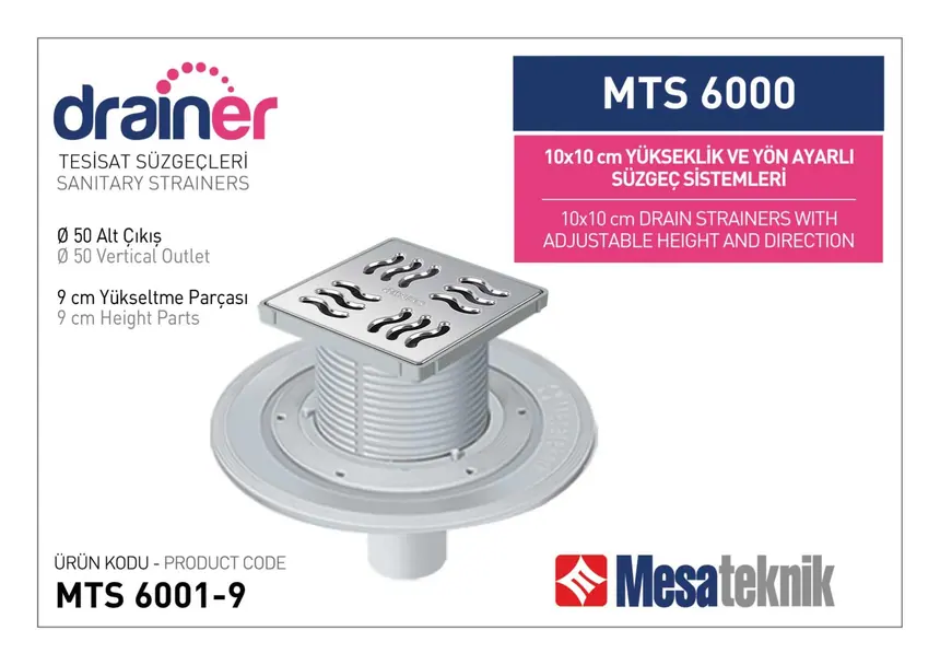 MTS 6000 10 cm Height- & Direction-Adjustable Plumbing Systems