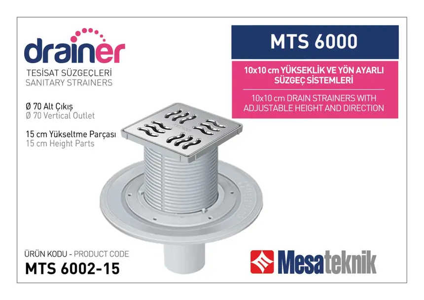 MTS 6000 10 cm Height- & Direction-Adjustable Plumbing Systems