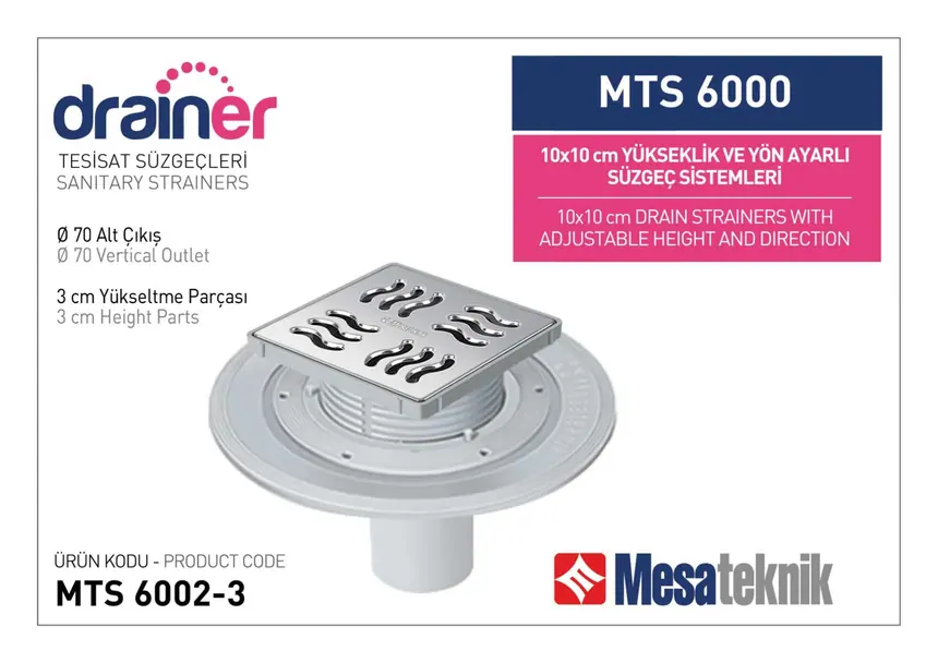 MTS 6000 10 cm Height- & Direction-Adjustable Plumbing Systems